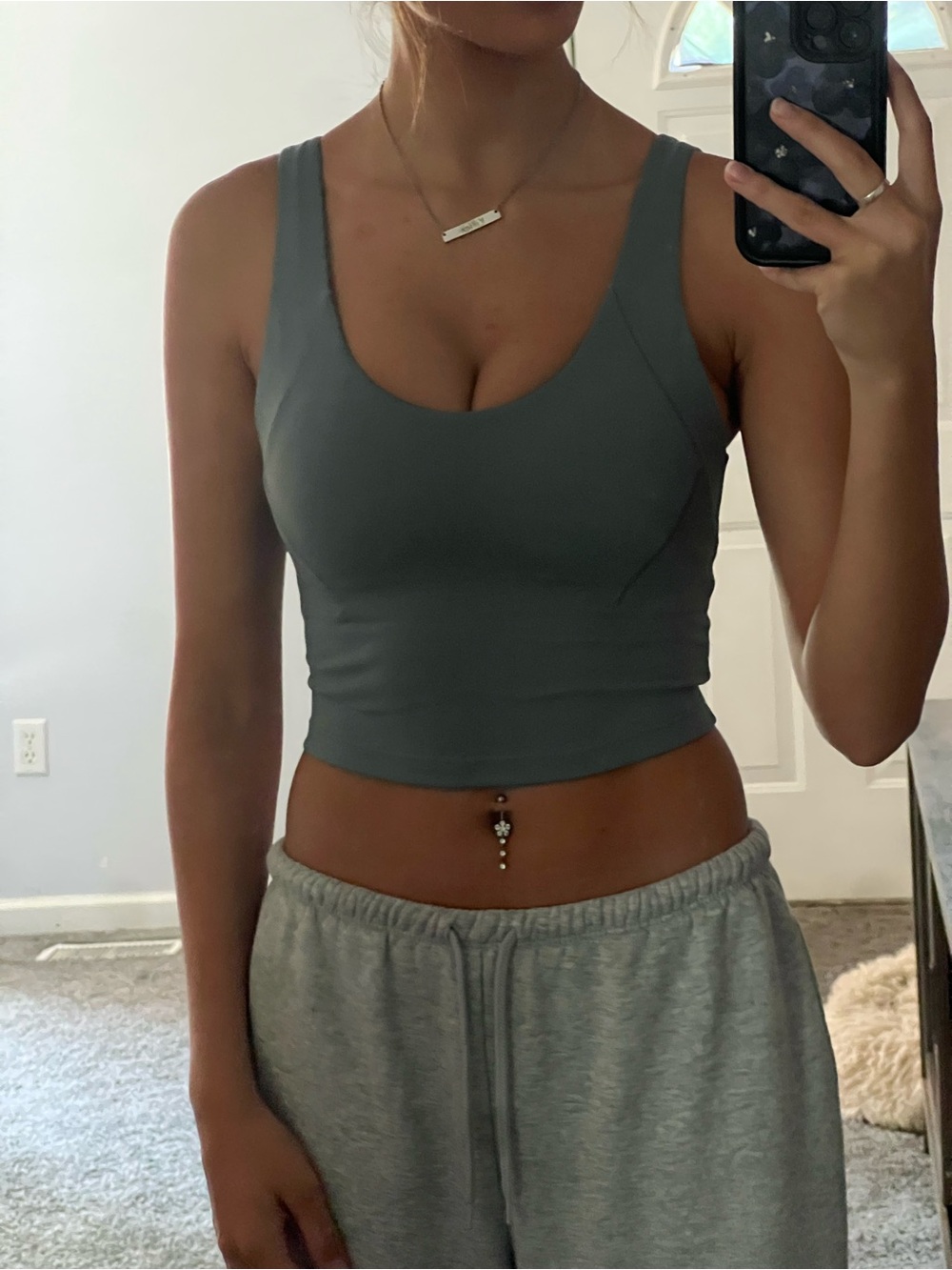 Calia Women's Scoop-Neck Cropped Tank Top - Sea Foam Green